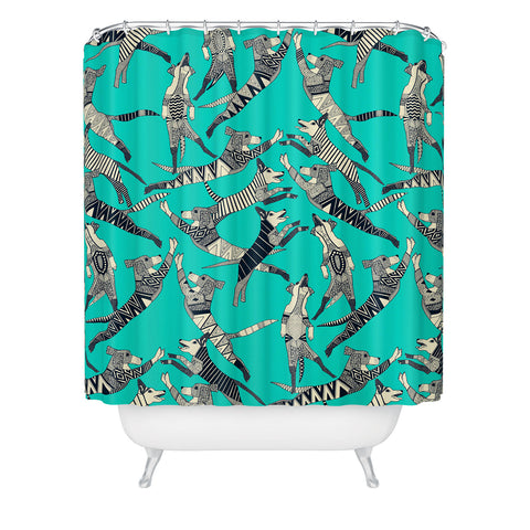 Sharon Turner dog party Shower Curtain