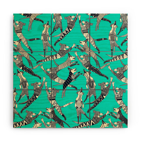 Sharon Turner dog party Wood Wall Mural