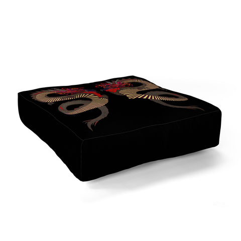 Sharon Turner Dragon Ink Floor Pillow Square
