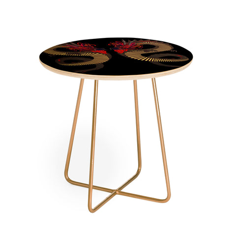Sharon Turner Dragon Ink Round Side Table