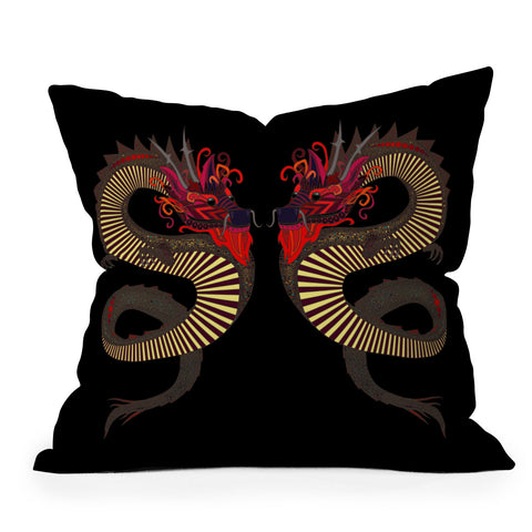 Sharon Turner Dragon Ink Throw Pillow