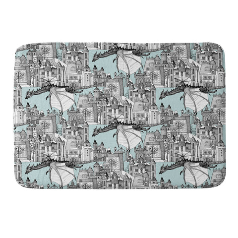 Sharon Turner Dragon Kingdom Winter Toile Memory Foam Bath Mat