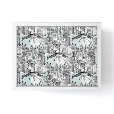 Sharon Turner Dragon Kingdom Winter Toile Framed Mini Art Print