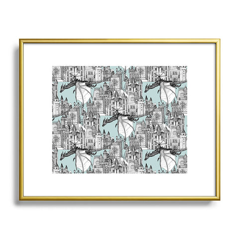 Sharon Turner Dragon Kingdom Winter Toile Metal Framed Art Print