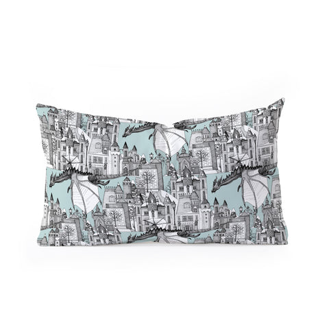 Sharon Turner Dragon Kingdom Winter Toile Oblong Throw Pillow