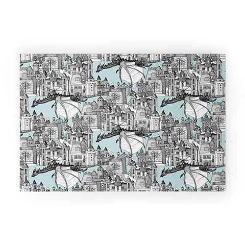 Sharon Turner Dragon Kingdom Winter Toile Welcome Mat