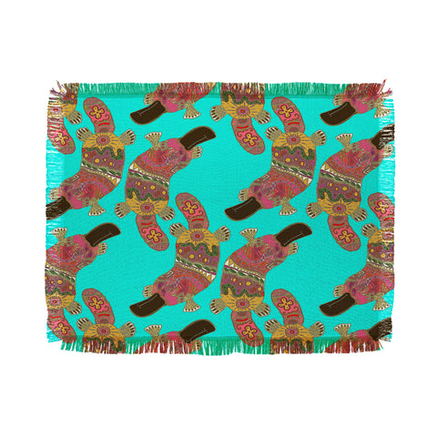 Sharon Turner Duck Billed Platypus Throw Blanket