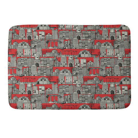 Sharon Turner dystopian toile red Memory Foam Bath Mat
