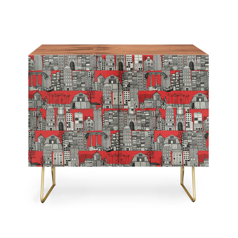 Sharon Turner dystopian toile red Credenza