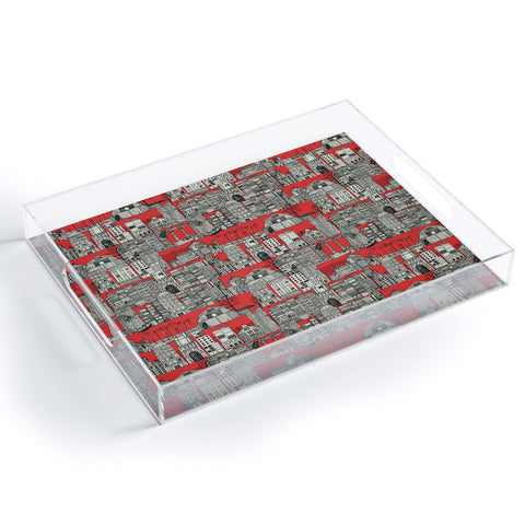 Sharon Turner dystopian toile red Acrylic Tray