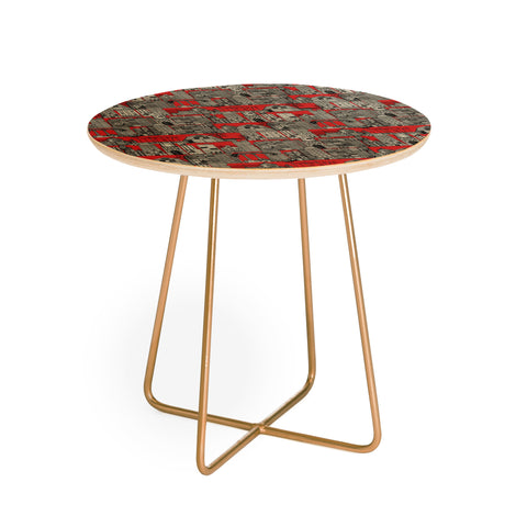 Sharon Turner dystopian toile red Round Side Table