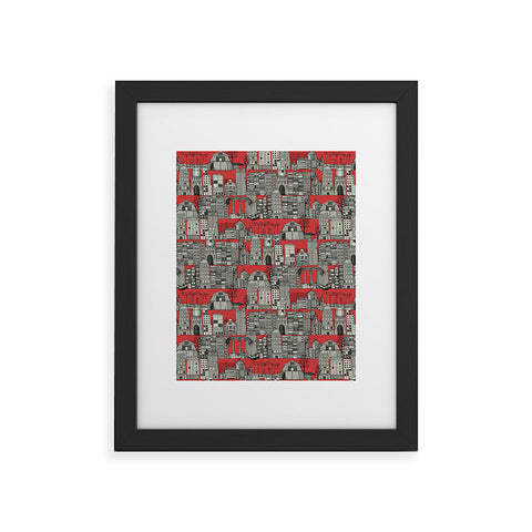 Sharon Turner dystopian toile red Framed Art Print