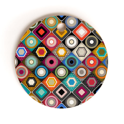 Sharon Turner festival diamond Cutting Board Round