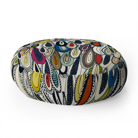 Sharon Turner festival droplets Floor Pillow Round