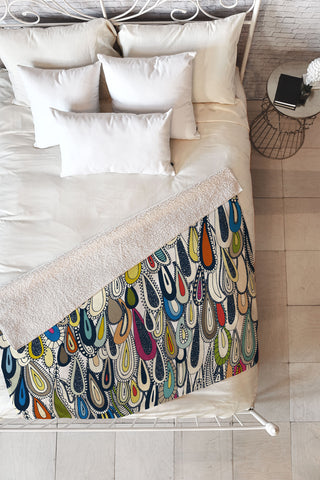 Sharon Turner festival droplets Fleece Throw Blanket