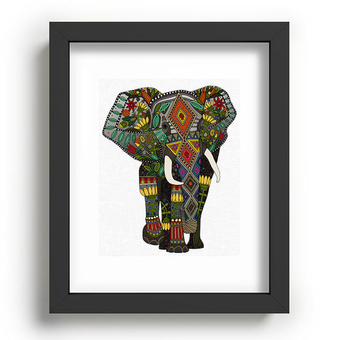 Sharon Turner floral elephant Recessed Framing Rectangle