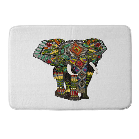 Sharon Turner floral elephant Memory Foam Bath Mat