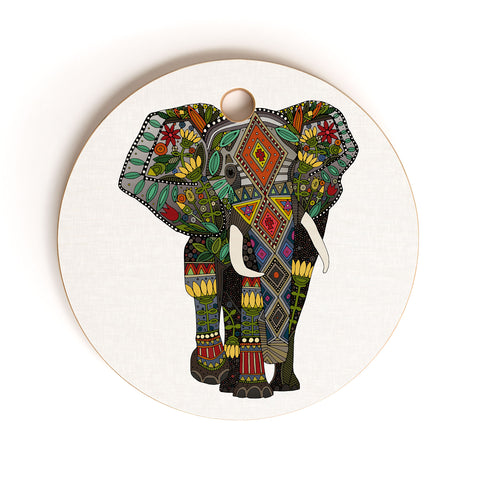 Sharon Turner floral elephant Cutting Board Round