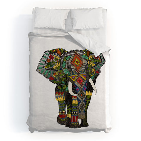 Sharon Turner floral elephant Duvet Cover