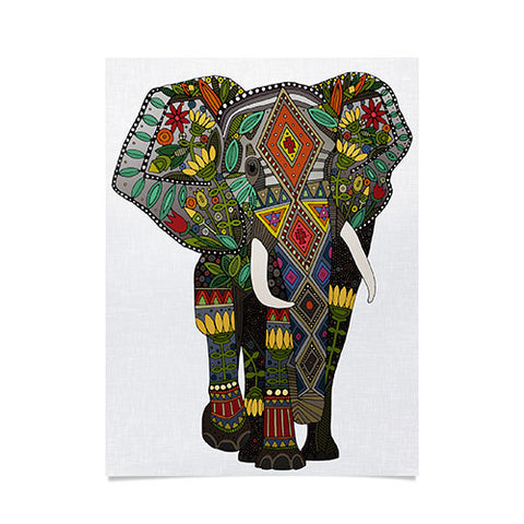 Sharon Turner floral elephant Poster
