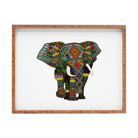 Sharon Turner floral elephant Rectangular Tray