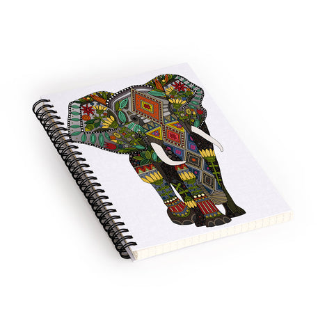 Sharon Turner floral elephant Spiral Notebook