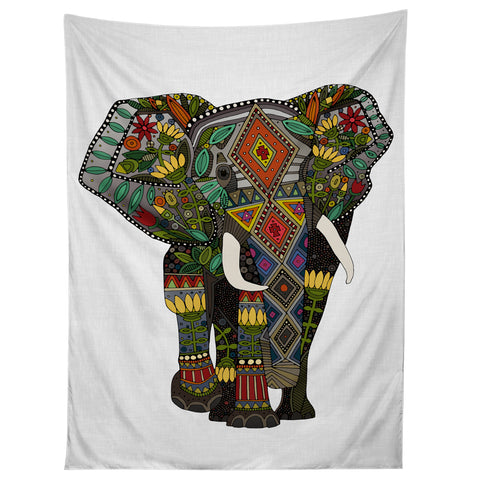 Sharon Turner floral elephant Tapestry