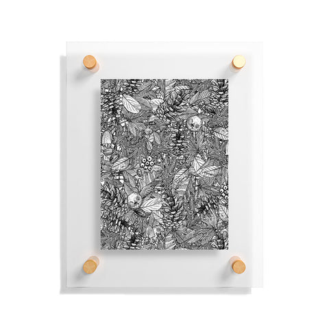 Sharon Turner forest floor black white Floating Acrylic Print