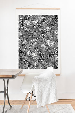Sharon Turner forest floor black white Art Print And Hanger
