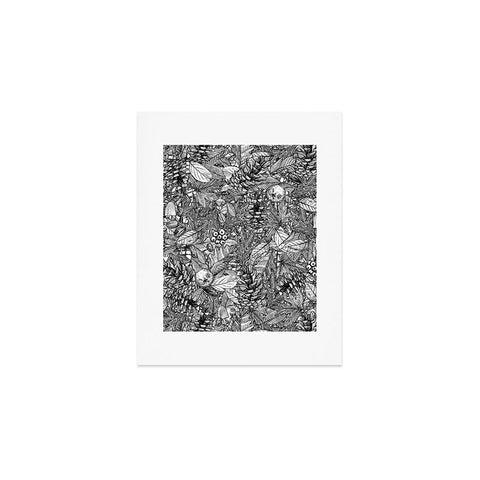 Sharon Turner forest floor black white Art Print