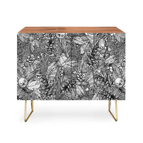 Sharon Turner forest floor black white Credenza