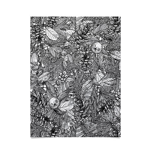 Sharon Turner forest floor black white Poster