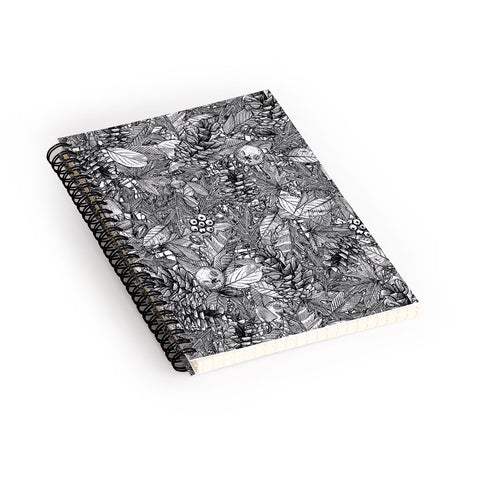 Sharon Turner forest floor black white Spiral Notebook