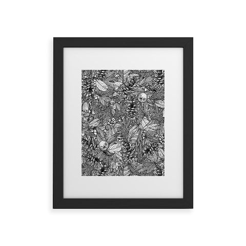 Sharon Turner forest floor black white Framed Art Print