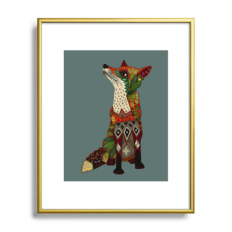 Sharon Turner fox love Metal Framed Art Print