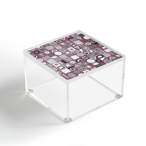 Sharon Turner frisson memphis bw berry Acrylic Box