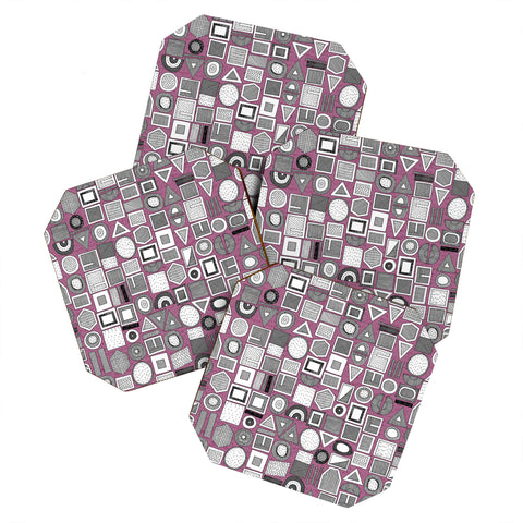Sharon Turner frisson memphis bw berry Coaster Set