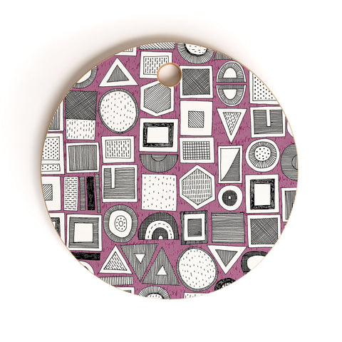 Sharon Turner frisson memphis bw berry Cutting Board Round