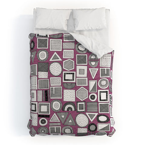Sharon Turner frisson memphis bw berry Duvet Cover