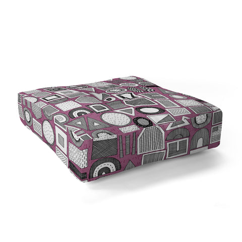 Sharon Turner frisson memphis bw berry Floor Pillow Square