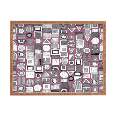 Sharon Turner frisson memphis bw berry Rectangular Tray