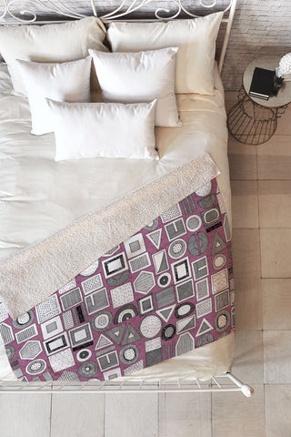 Sharon Turner frisson memphis bw berry Fleece Throw Blanket