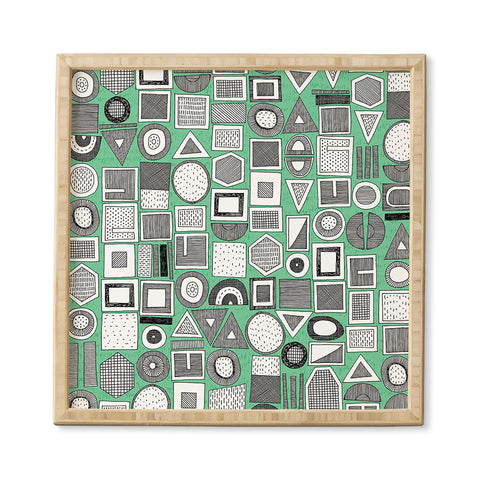 Sharon Turner frisson memphis bw green Framed Wall Art