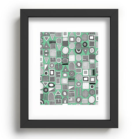 Sharon Turner frisson memphis bw green Recessed Framing Rectangle