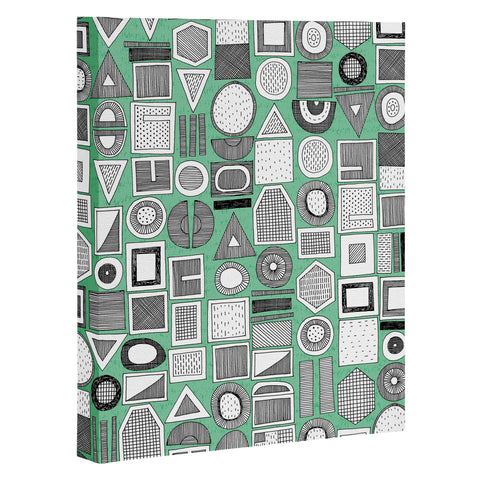 Sharon Turner frisson memphis bw green Art Canvas