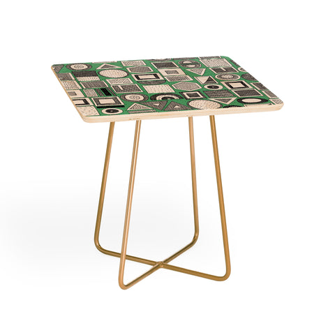 Sharon Turner frisson memphis bw green Side Table