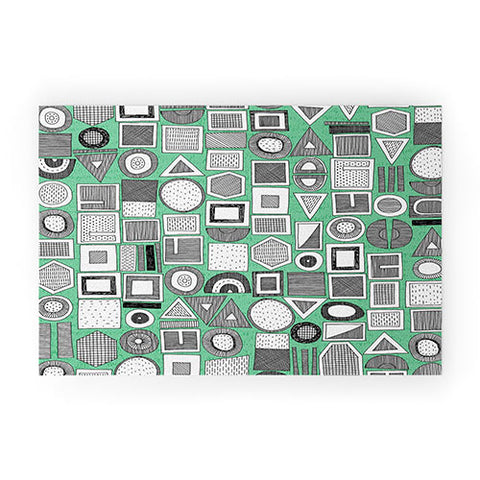 Sharon Turner frisson memphis bw green Welcome Mat