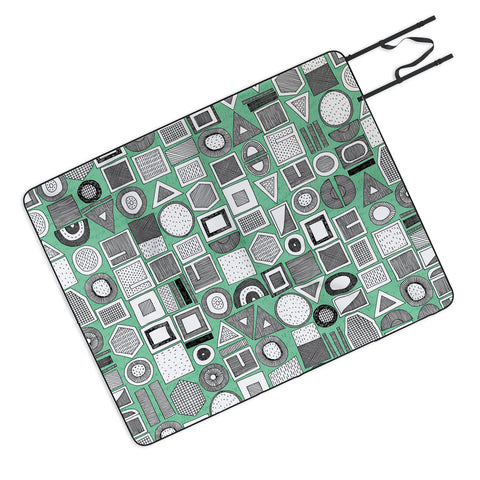 Sharon Turner frisson memphis bw green Picnic Blanket