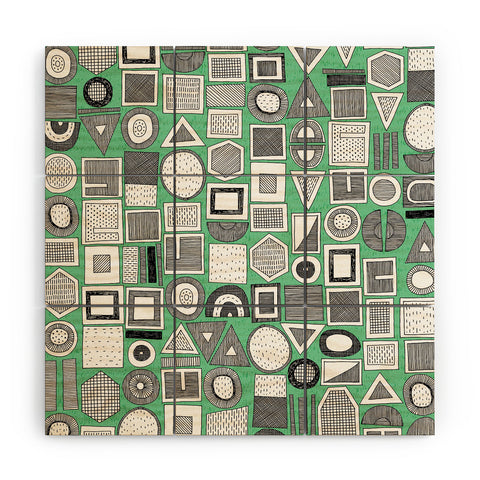 Sharon Turner frisson memphis bw green Wood Wall Mural