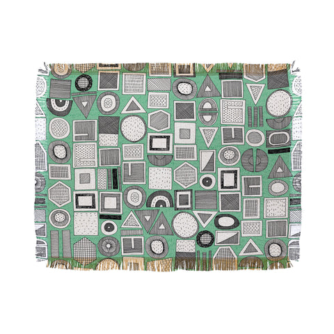 Sharon Turner frisson memphis bw green Throw Blanket
